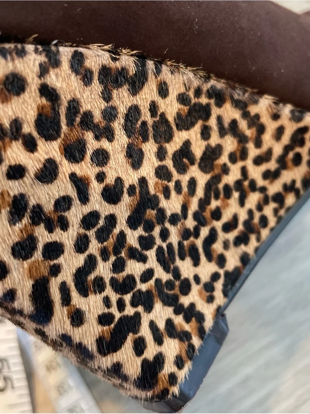 Nine West Brown Suede Wedges (6.5) with Leopard-Print Heel